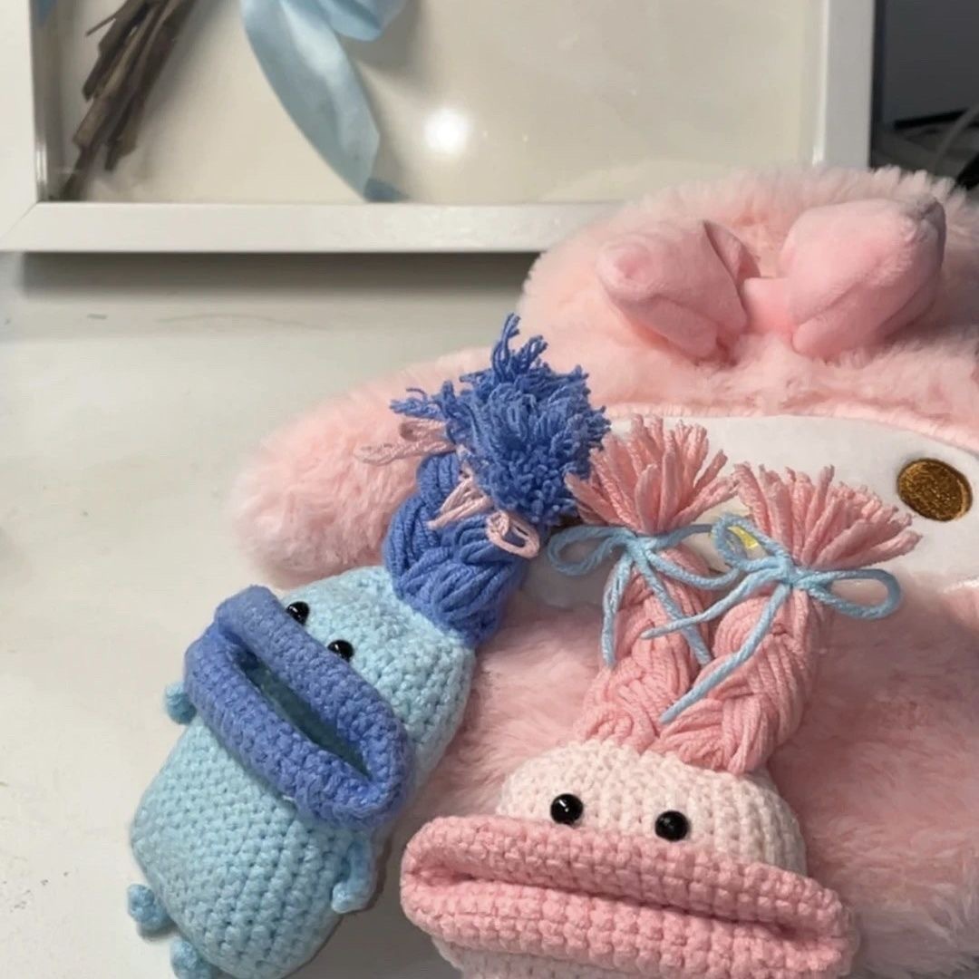 Sausage Mouth Headphone Shell Handmade Knitting Material Kit Xiaohongshu Douyin Same Style Funny Cute Practical with Tutorial