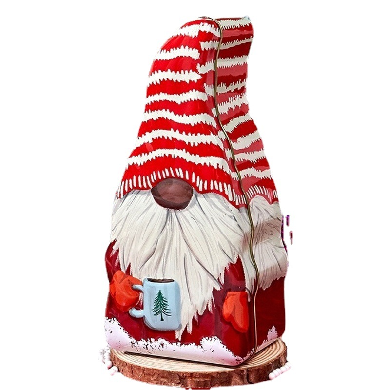 Original New Cute Cartoon Christmas Santa Claus Tinplate Box Cracker Box Candy Snack Box for Giving People