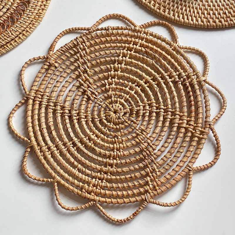 Picture of Nordic handmade Rattan woven bed & breakfast Wall pendant decoration European style living room entrance home wall hanging Rattan