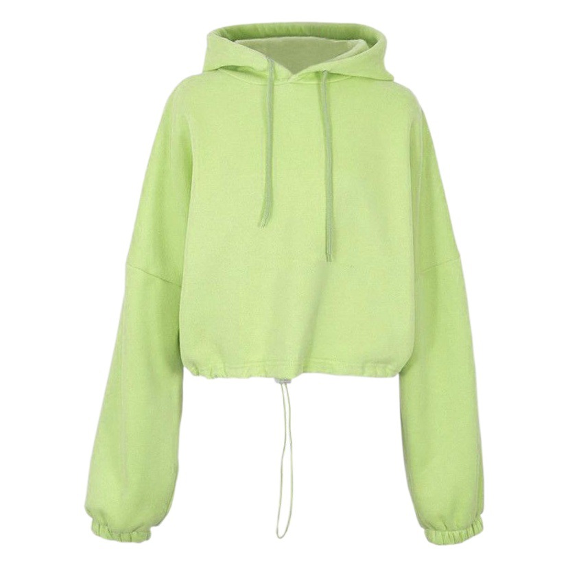 2025 Spring and Autumn Ins Loose-Fitting Hooded Drawstring Hem Yoga Sports Short Sweatshirt Top for Women, Trendy Short Style That Makes You Look Taller
