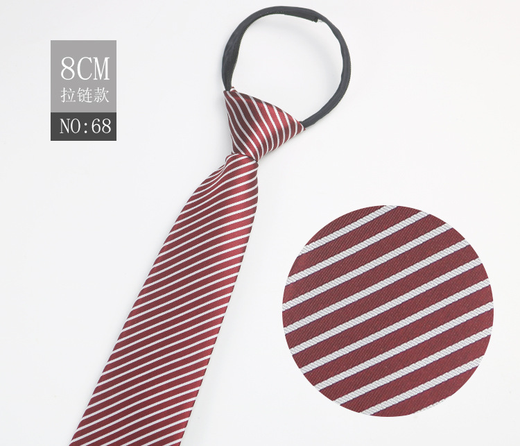 Picture of Factory Black Men's Tie Striped Blue Business Tie Lazy People Knot Free Zipper Tie in stock Wholesale