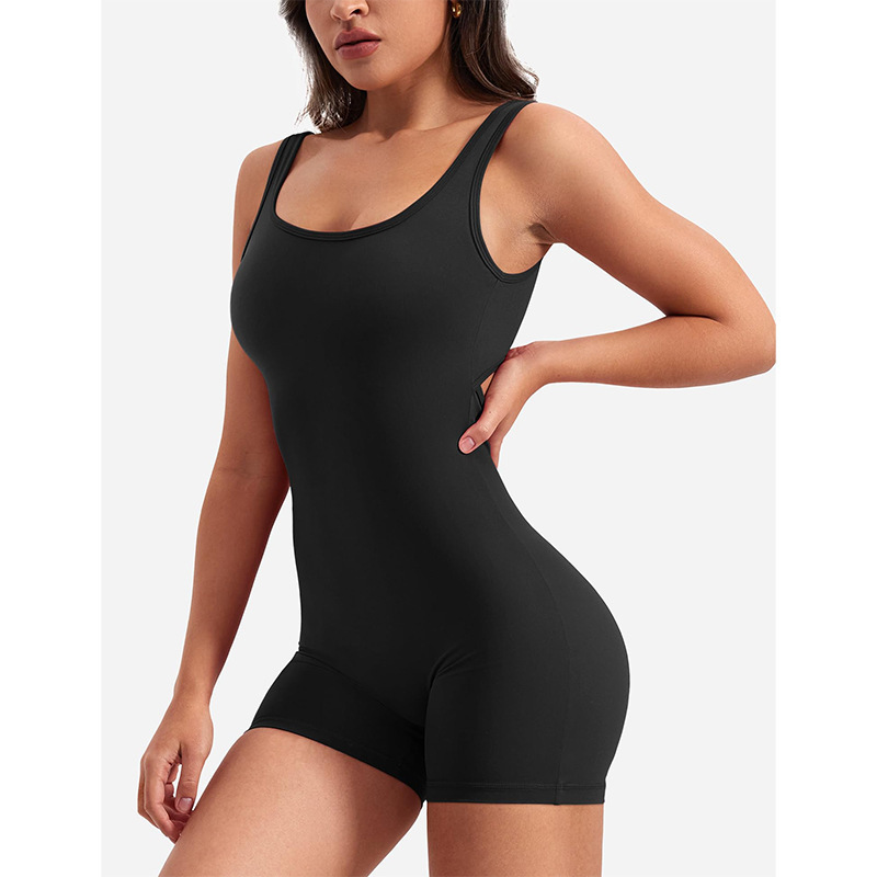 Amazon AliExpress Sexy Backless Sleeveless All-in-One-Neck Sleeveless All-in-One Waist Pleated Three-point All-in-One-Piece Women's Cross-border All-in-One