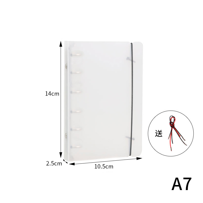 Picture of Cross-Border Transparent Frosted Pp Notebook A4/A6/A7/B5 with Strap, 6/9-Hole Binder Cover, Loose-Leaf Storage
