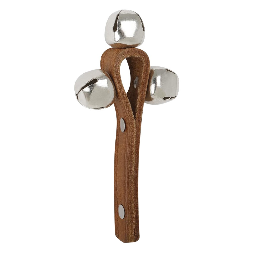 Orff percussion instrument three bell leather rattles three bell hand rattles kindergarten children's early education educational toys rattles