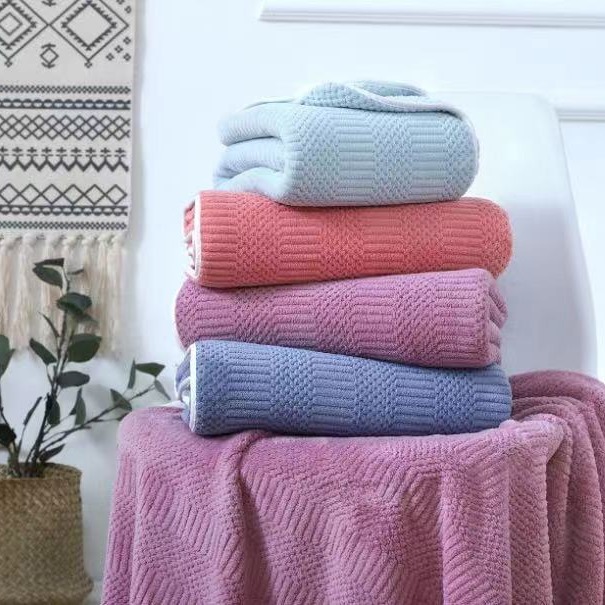 Picture of Bath Towel Set, Extra Large, Thick, Soft, Absorbent, Face Towel, Dormitory Adult Wholesale, Couple Coral Fleece Towel