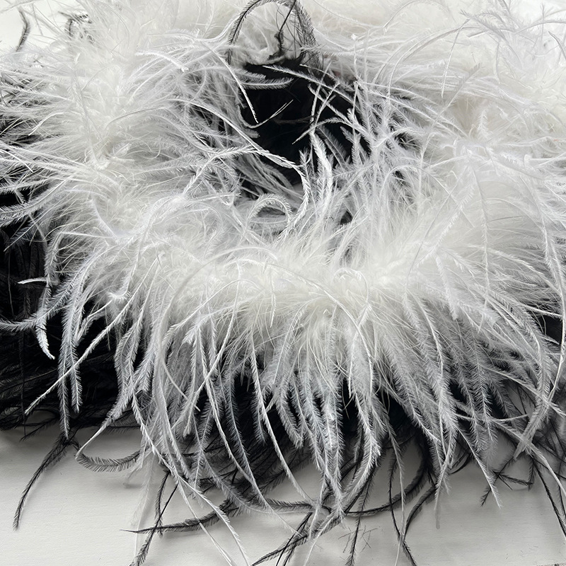 Manufacturer Ostrich Tops Turkey Velvet Strips Stage Clothing Catwalk Style Accessories Hair Clamp Headgear 2m Handmade Feather Ornaments