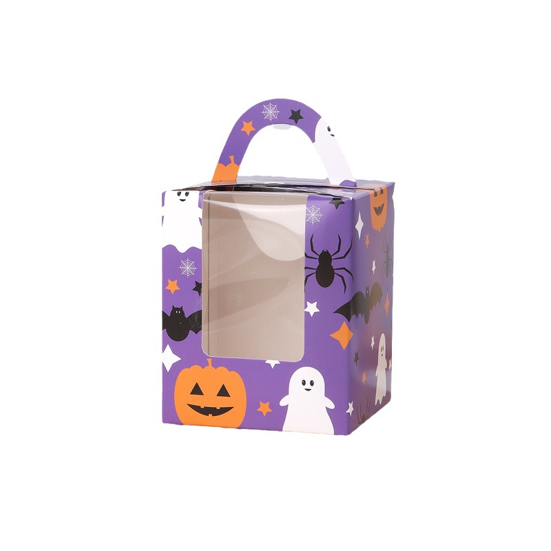 Picture of Halloween 1 Pack Portable Open Window Cupcake Packaging Box Ma Fen Box Egg Tart Box Baking Dessert Packaging Box