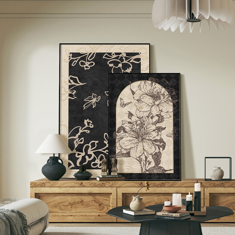 French Middle Style Punch-Free Retro Combination Decorative Painting Living Room Floor Painting Desktop Bucket Pendulum Painting Hanging Painting Mural Painting