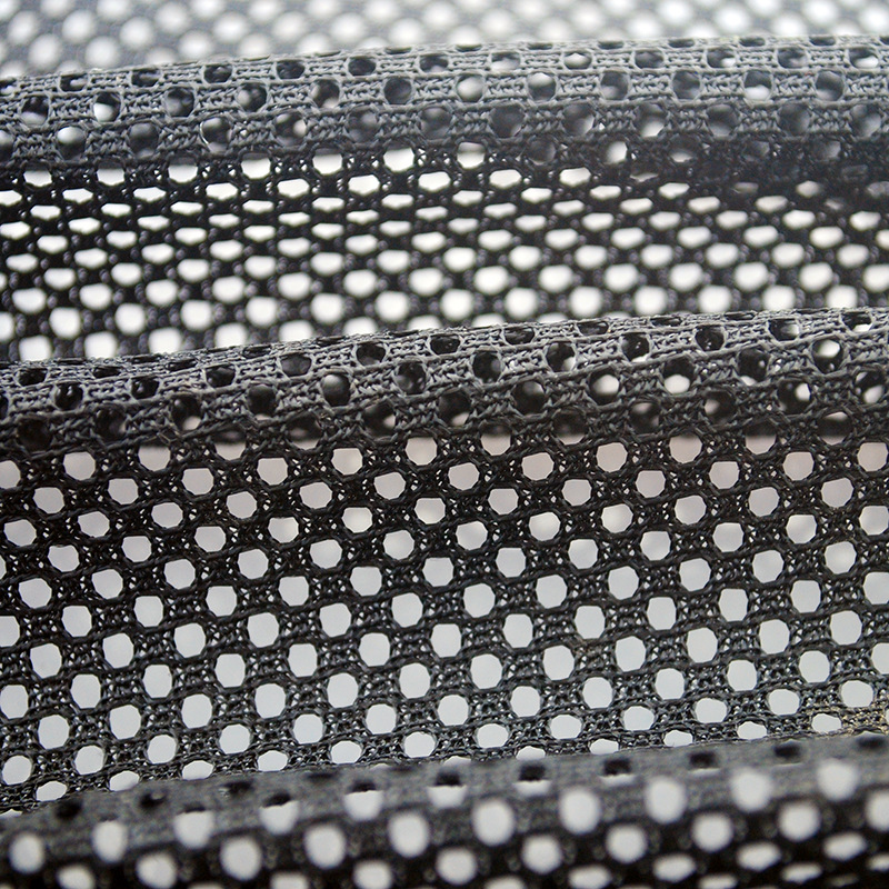 Picture of Black Polyester Warp-Knitted Cradle Mesh for Office Chairs, Beach Chairs, Backrests, Bags, and Handbags; Breathable and Lightweight Mesh Fabric