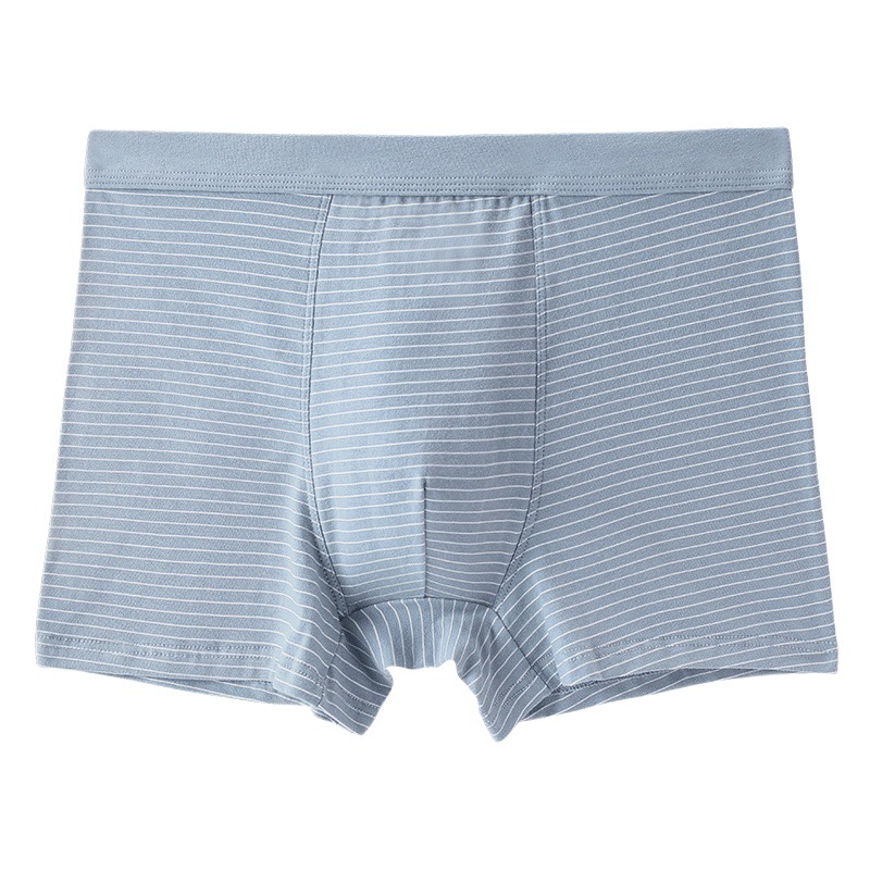 Cotton mid-high waist men's underwear loose plus size breathable men's boxer striped print cotton boxers