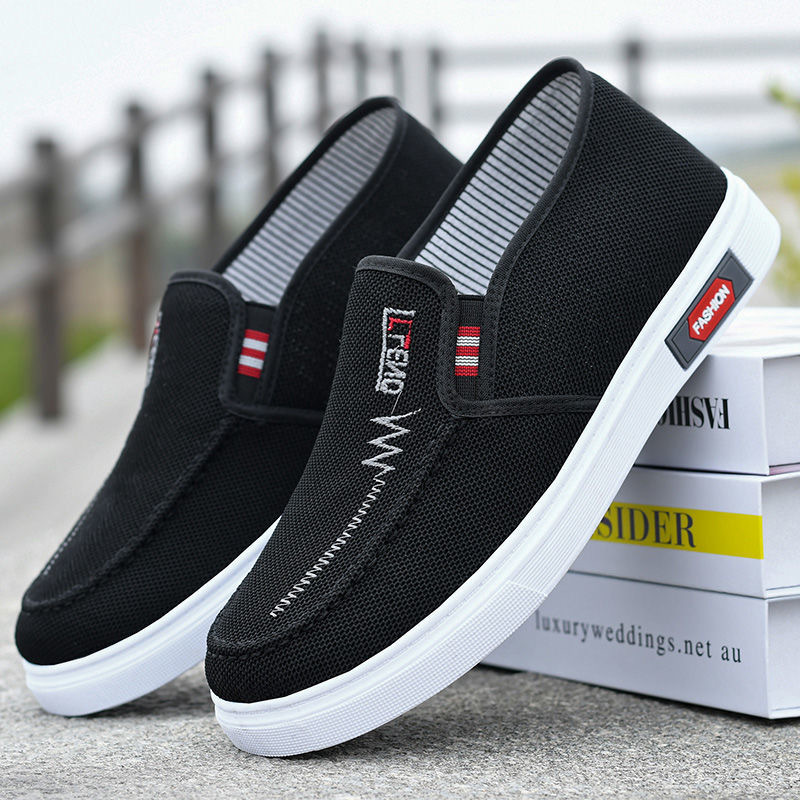 Beef Sole Non-slip Wear-resistant Old Beijing Cloth Shoes Men's Sneakers Lightweight Breathable Canvas Shoes Comfortable Soft Work Shoes