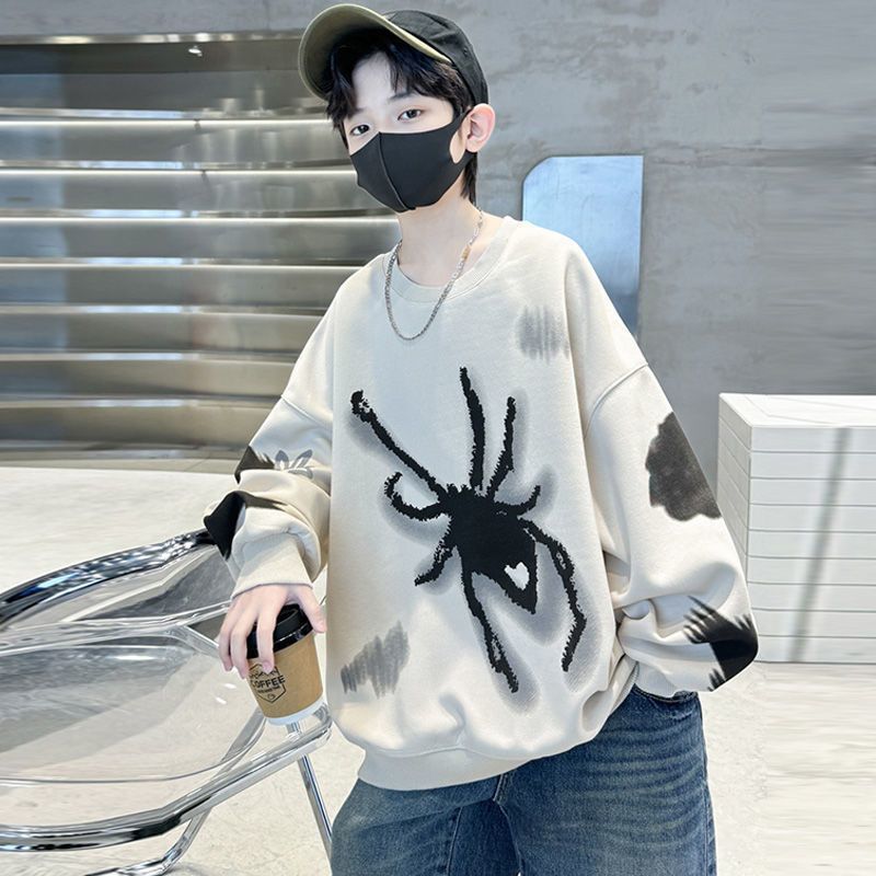 Picture of Children's Wear Boy's Autumn and Winter Wear Cartoon Printed Cool Handsome Trendy New Autumn Top Boy's Fried Street Middle and Big Boy