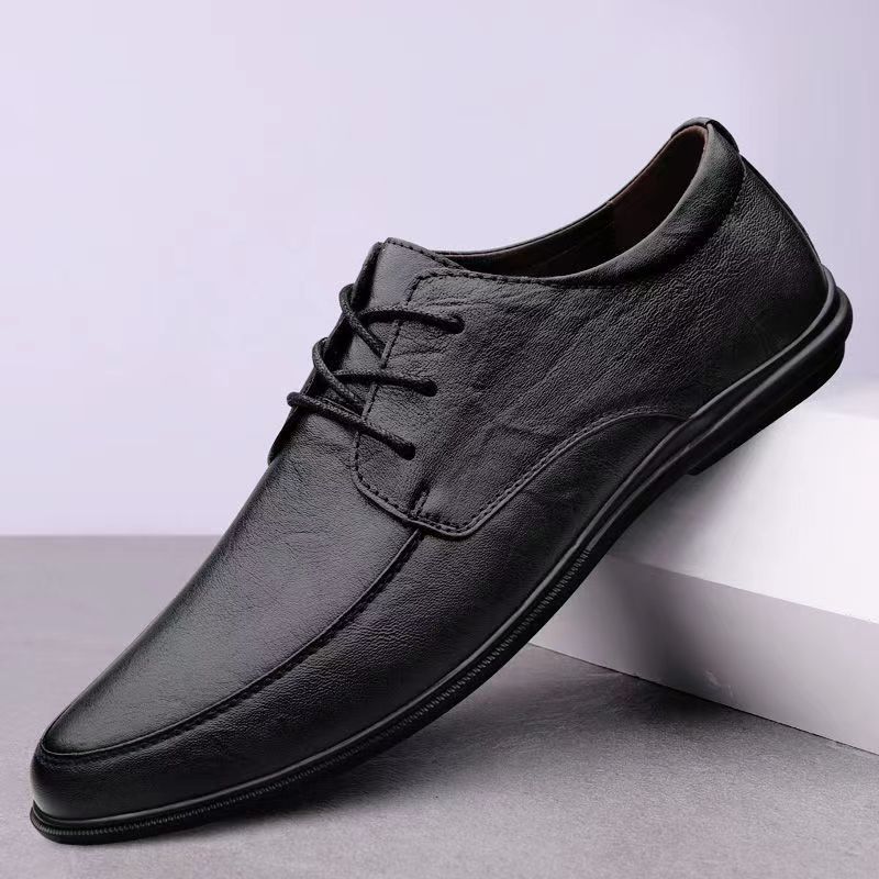 2023 men's casual leather shoes autumn flat men's shoes comfortable driving shoes work shoes fashion British business shoes