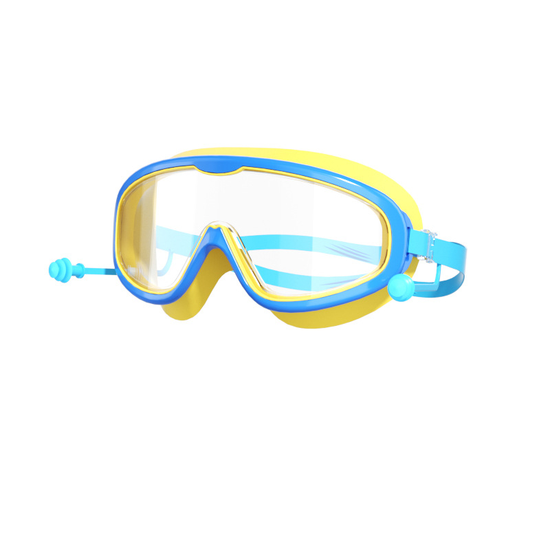 Picture of Factory direct selling children's swimming goggles large frame waterproof anti-fog professional swimming glasses student baby cute wholesale eye protection
