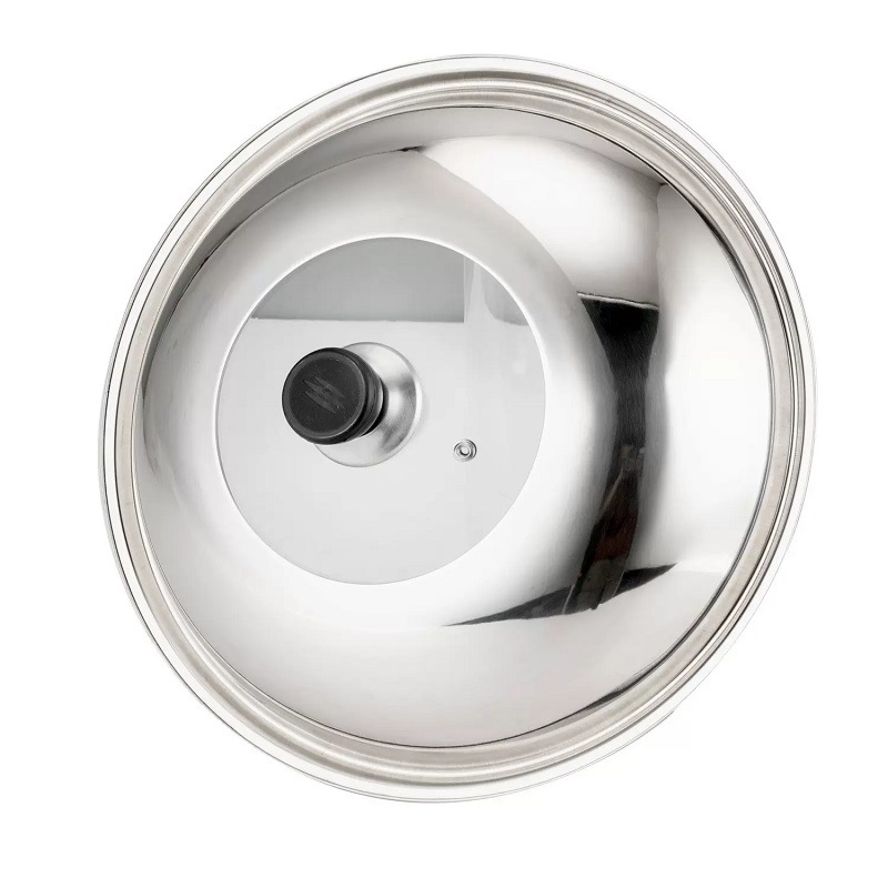 Picture of Pot Cover Household Stainless Steel Combination Lid Visual Lid Wok Steamer Iron Pan Universal 28-30-32cm Pot Cover