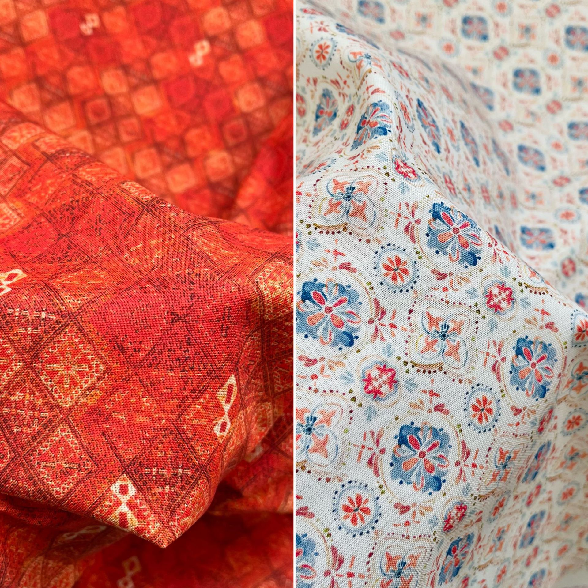 Retro diamond plaid in stock supply cotton 20 cotton linen fabric digital printing children's shirt Hanfu fabric