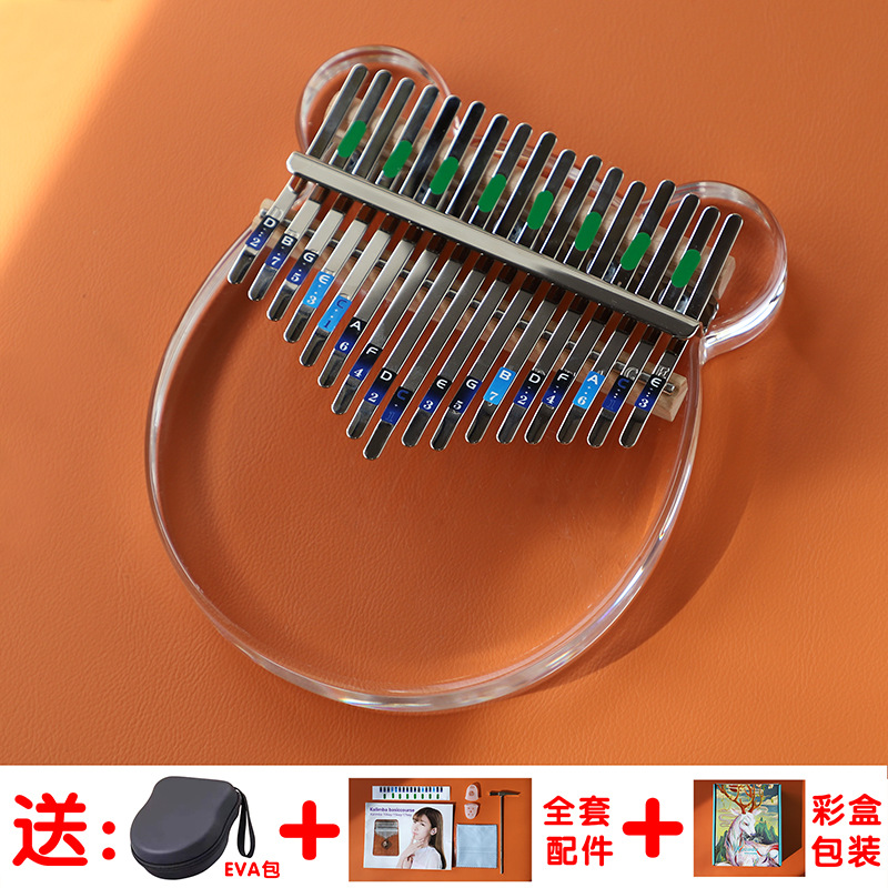 Picture of Crystal Transparent Thumb Piano Kalinba 21 Tone Kalinba Piano Beginner 17 Tone Kabinba Finger Piano