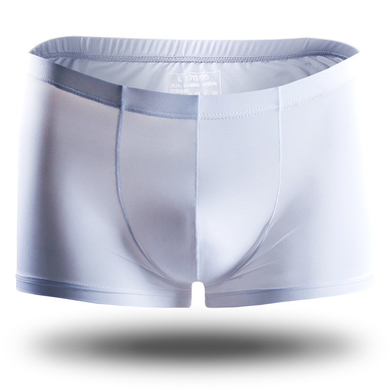 Picture of Youth Summer Men's Ice Silk Underwear One-piece Boxers Breathable Thin Sexy Transparent Boxer Underpants