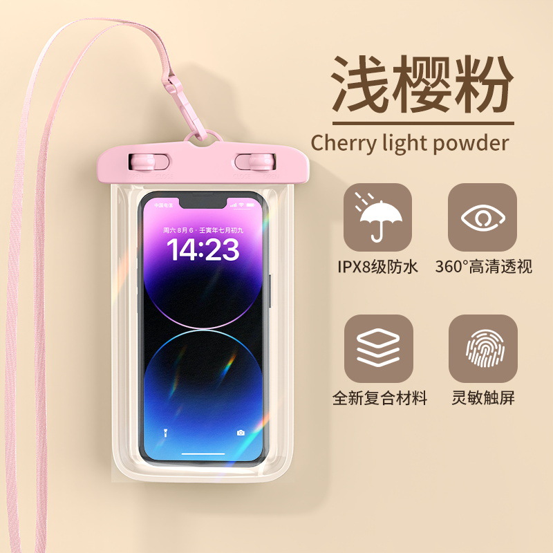 Picture of Waterproof Airbag Mobile Phone Bag with Touch Screen for Taking Photos, Swimming, Sealed Diving General Equipment, Rafting Protective Cover, Mobile Phone Case