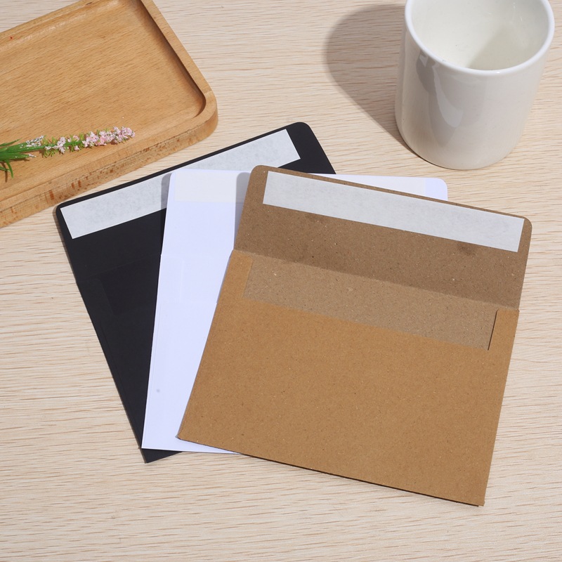 Amazon Postcard Storage Pink Envelope Bag Kraft Paper Creative 110g Black White Kraft A6 Travel