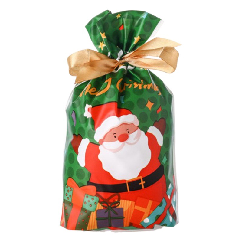 Cross-border Drawstring Bezel Christmas Bag New Year Candy Gift Drawstring Bag Jewelry Gift Packaging Bezel Pocket 50 Pack