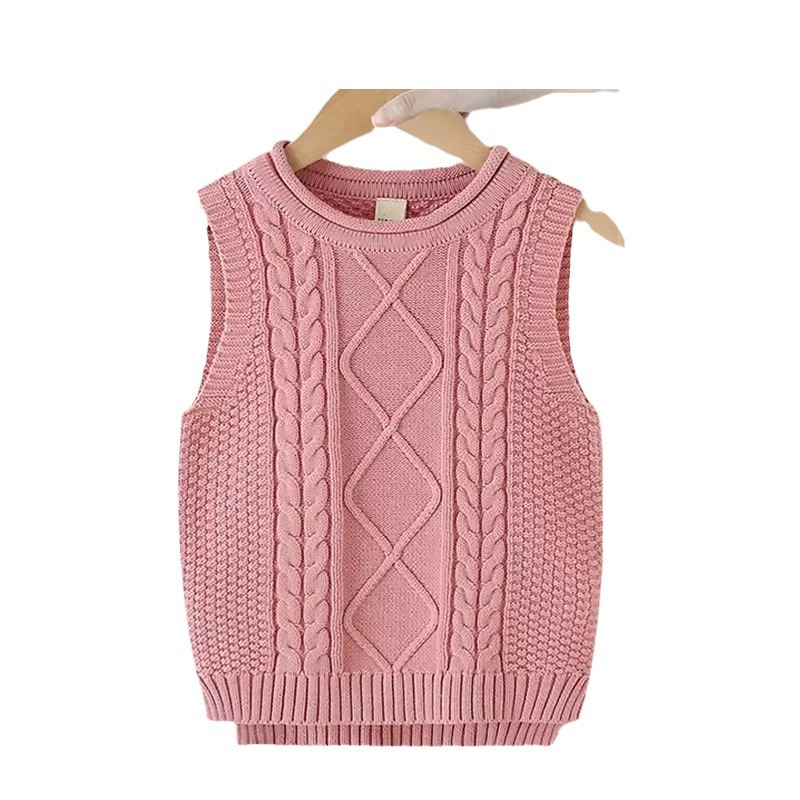 Picture of Girls Fashion College Style Pullover Knitted Vest Girls Spring and Autumn New All-match Casual Knitted Sweater