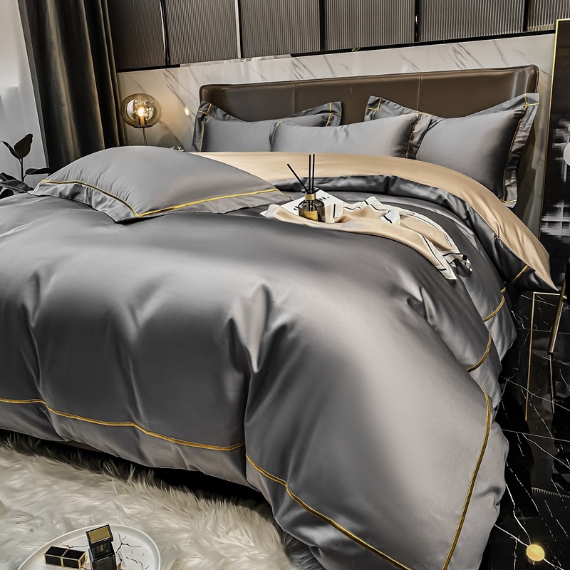 Picture of Light Luxury 160 Long-staple Cotton Cotton Four-piece Set Cotton Bed Sheet Quilt Cover Class A Maternal and Infant Grade Three-piece Bedding