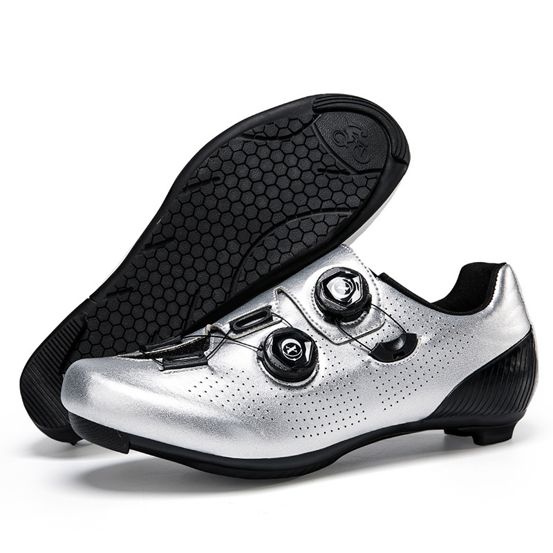 Picture of New Style Cycling Shoes with Lock Double Buckle Lock Shoes for Men and Women Road Bike Booster Shoes Hard Sole Mountain Bike Rubber Sole