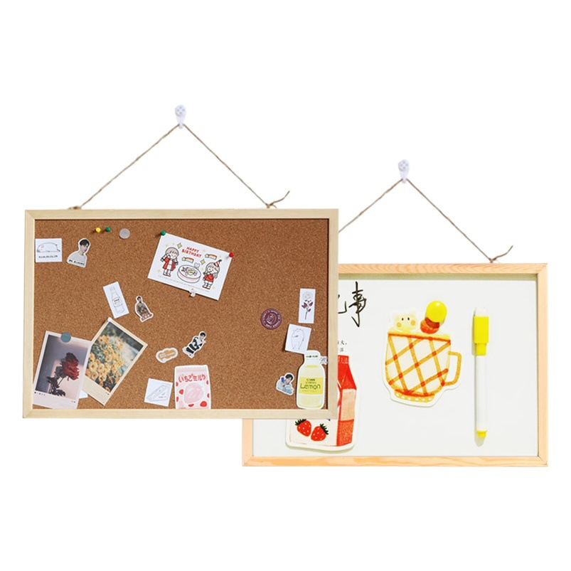 Children's Household Wall-mounted Erasable Magnetic Whiteboard Cork Board Combination Writing Board Photo Wall Pin Message Board