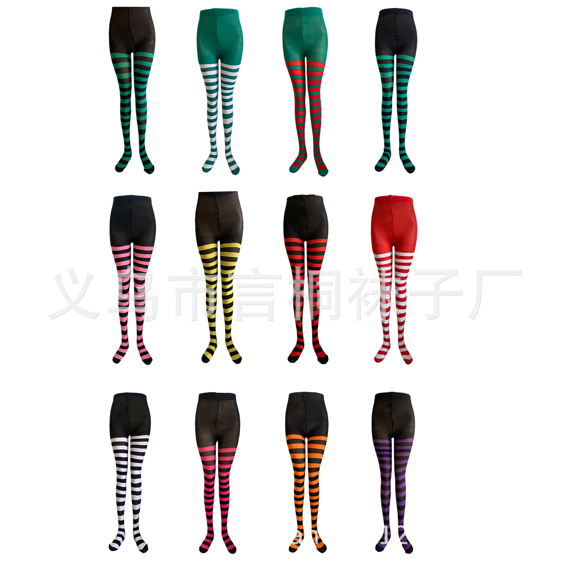 Manufacturer in stock cross-border holiday party costume props monochrome pantyhose Halloween Christmas pantyhose stockings