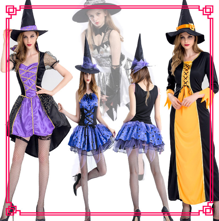 Halloween Cosplay Costume Adult Witch Witch Dress Masquerade Ball Witch Performance Suit Spot Wholesale