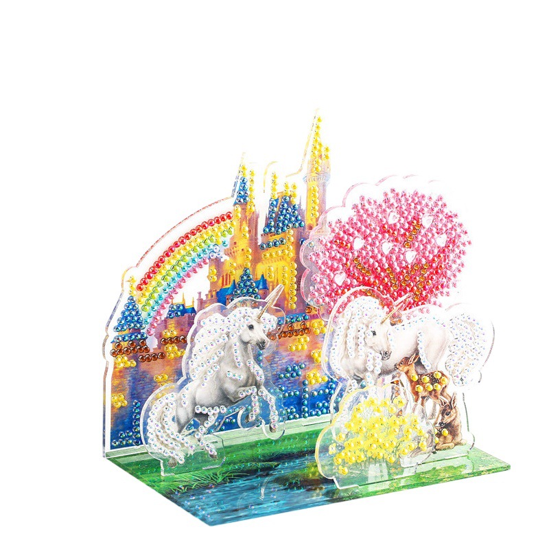 3D Stereo Puzzle Diamond Painting 5D Kidsren's DIY Christmas Handmade Puzzle Dot Diamond Mosaic Decorative Table