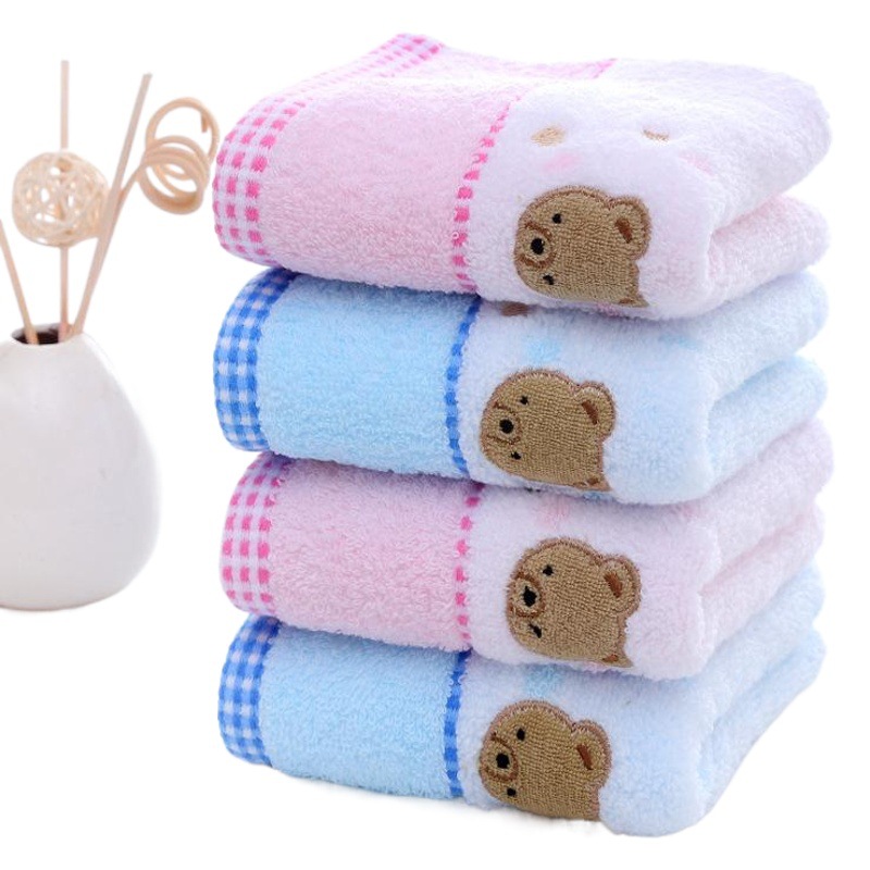 Gold Children's Towel Soft Absorbent Cotton Twistless Yarn Face Towel Cute Bear Face Towel