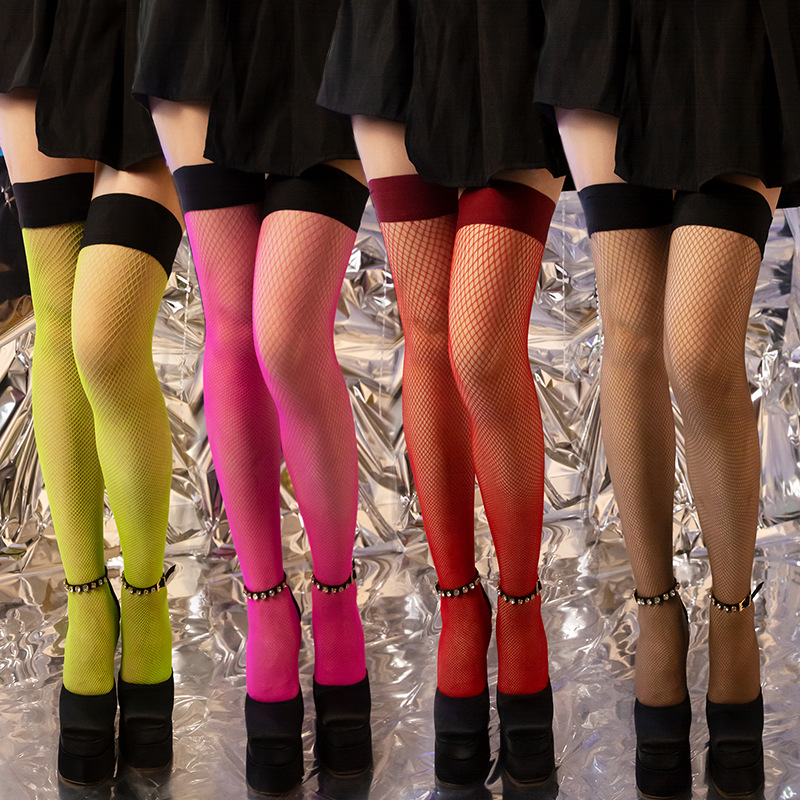 Lace Stockings Over-the-knee Lace Stockings Summer Ultra-thin High Stockings Women's Black Sexy Lace Silicone Non-slip