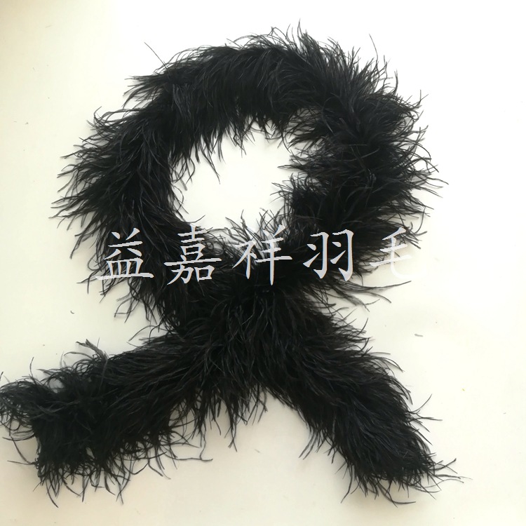 6-layer black ostrich silk feather scarf clothing fur collar skirt lace DIY feather decorations