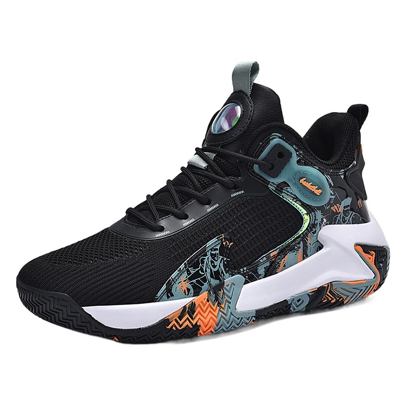 Basketball Shoes Men's Flying Weaving Sports Casual Shoes Men's Shoes Large Size 47 48 Breathable Mesh Shock Absorbing Anti-Slip Wear-Resistant Sneakers