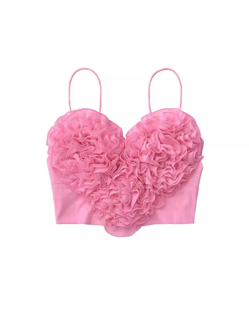 Cross-border European and American style foreign trade wholesale women's AliExpress new ZRA in stock heart-shaped puffy jacket