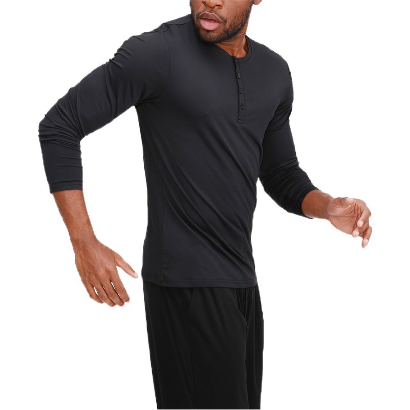 Autumn and Winter Long-Sleeved Fitness Clothes for Men, Outdoor Running, Quick-Drying and Breathable Basketball Training Fitness Clothes, Breathable and Quick-Drying