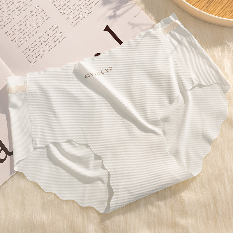 Picture of Ice Silk seamless underwear women's summer ultra-thin quick-drying breathable mid-waist antibacterial hip lifting girl student briefs women