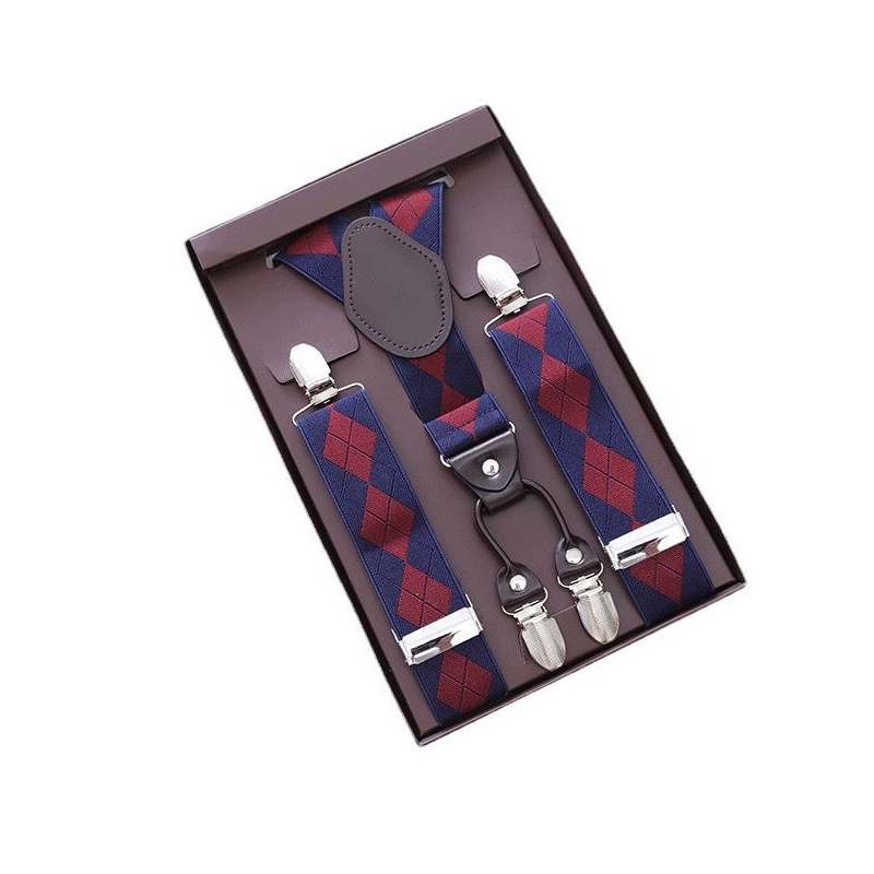 Picture of High elastic pants suspender clip men's activity suspender gift box school uniform four-clip suit pants adult suspender
