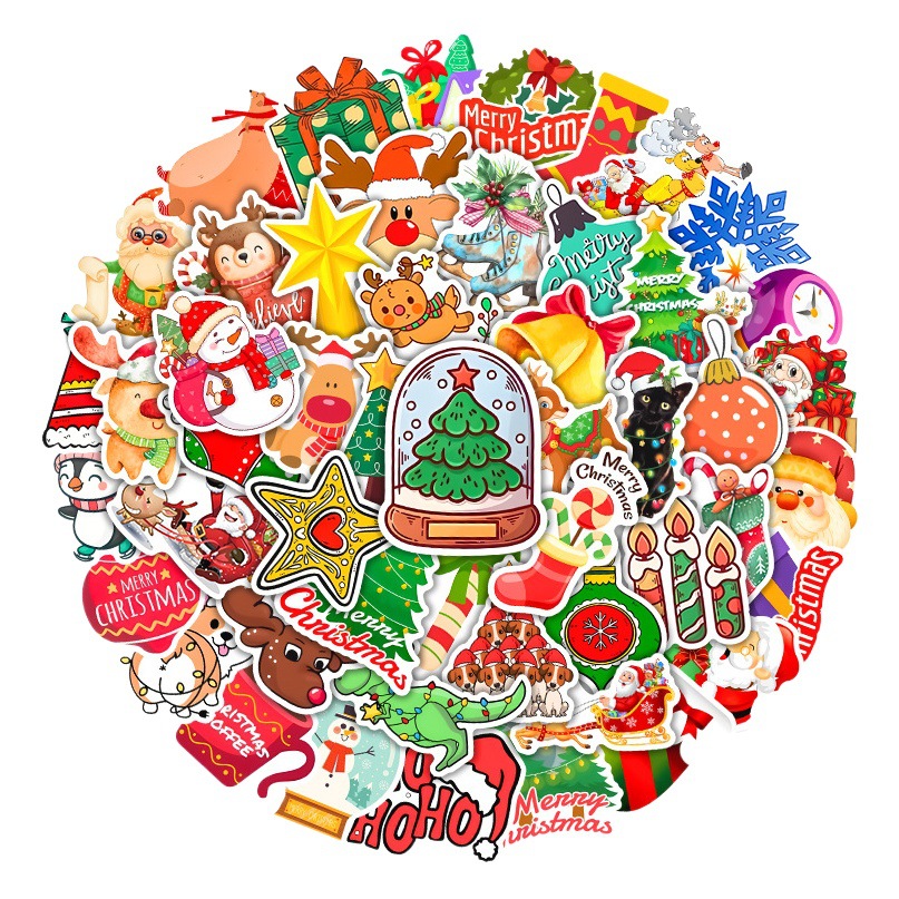 50 pieces Christmas new graffiti stickers scooter guitar water Cup trolley case waterproof stickers wholesale stickers