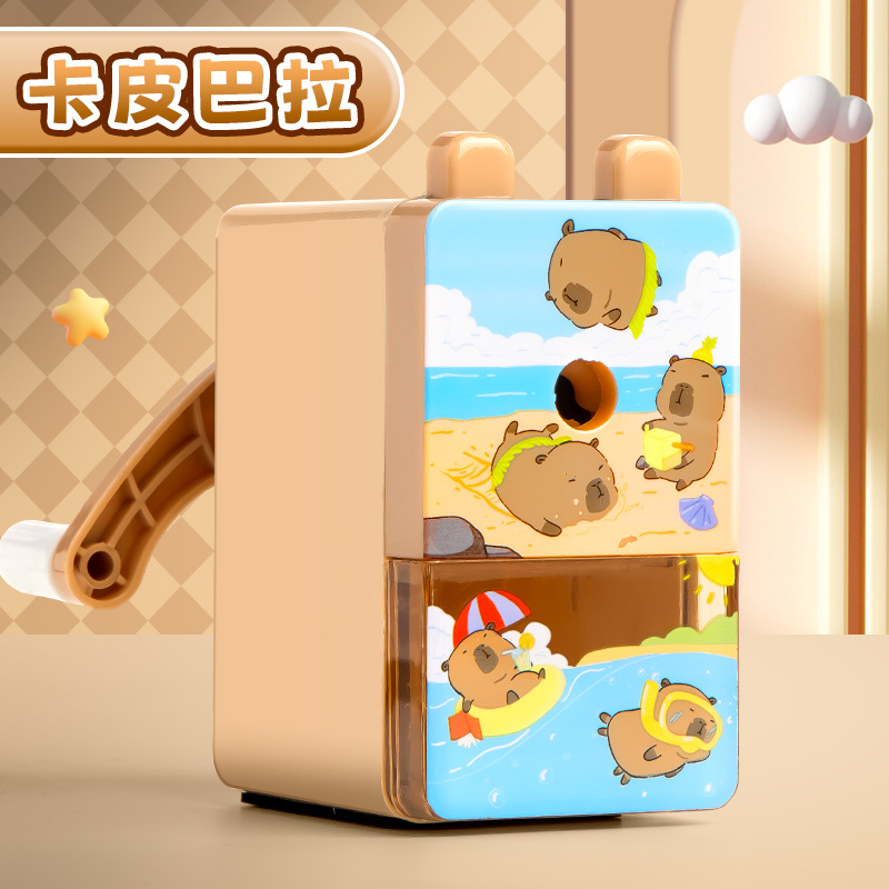 Picture of Student cartoon pencil sharpener hand hand into the lead pencil sharpener saving single hole pencil stationery prizes wholesale