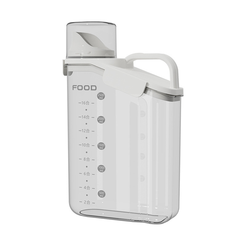 Picture of Simple Moisture-proof Sealed Household Kitchen Grain Cereal Tank Large Size with Lid Transparent Visible Grain Bucket Storage Plastic