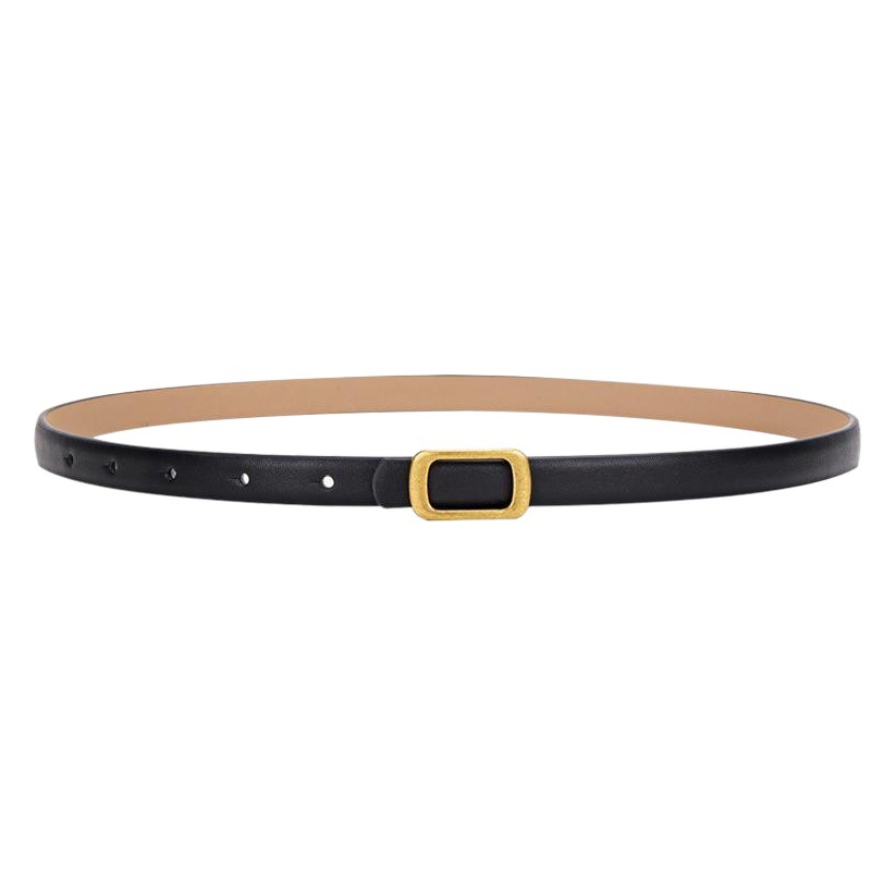 2025 New Thin Belt for Women Summer Decoration with Dress Waist Versatile Genuine Leather Black Jeans Belt
