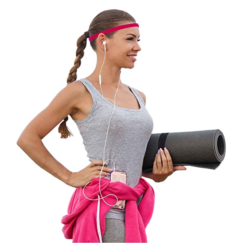 European and American elastic rope candy color sports yoga hair band hair accessories running headband football anti-drop solid color headwear hoop