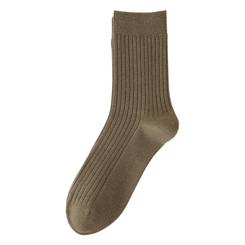 Autumn and winter wool socks men's mid-calf socks warm cashmere double needle long business socks men Zhuji men's socks wholesale