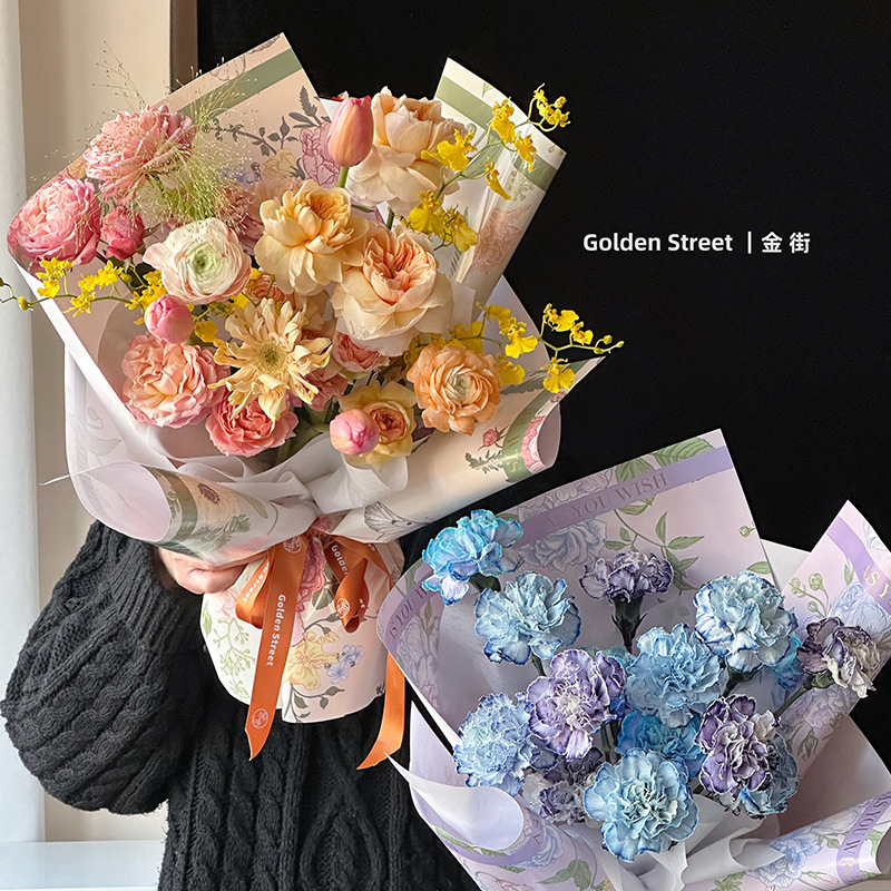 Flower Sea series wrapping paper wholesale Valentine's Day floral wrapping material flower shop romantic atmosphere flower wrapping paper