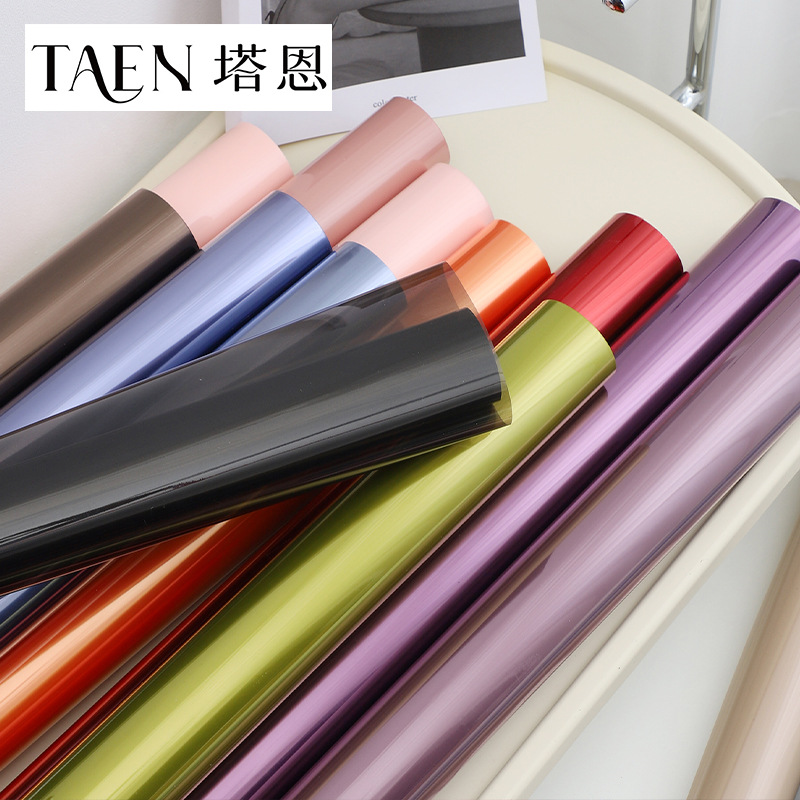 opp Crystal Glass Paper Matte Colored Cellophane Flower Wrapping Paper Floral Bouquet Wrapping Flower Paper Atmosphere Paper