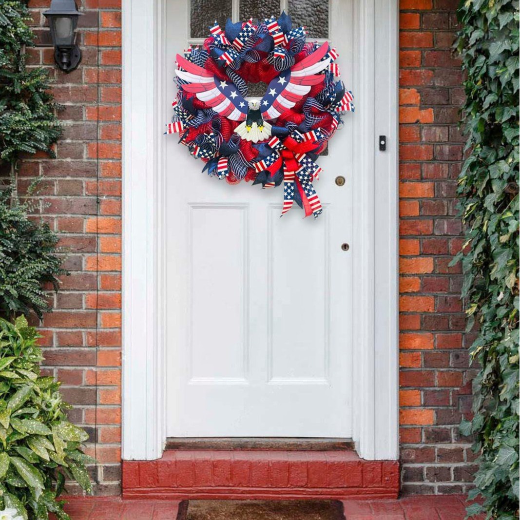 Picture of Cross-Border American Independence Day Eagle Wreath Home Front Door Decoration Wreath Hanging Ornament