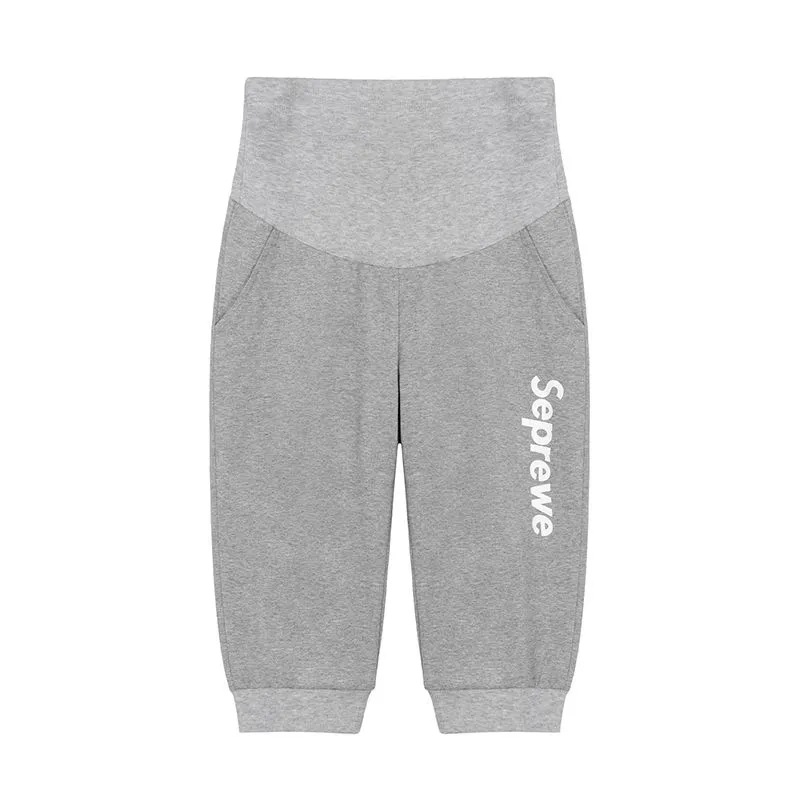 Picture of Pregnant Women's Capri Pants Cotton Spring and Summer Thin Leggings Casual Shorts Fashion Outer Wear Trendy Mom's Capri Pants